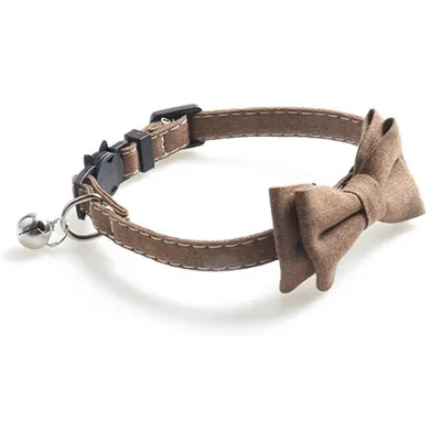 Katzenhalsband mit Glocke & Fliege - Schnellverschluss