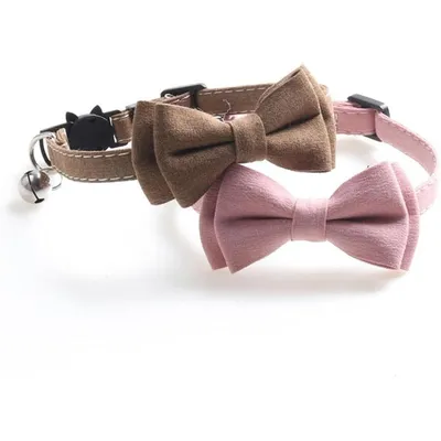 Katzenhalsband mit Glocke & Fliege - Schnellverschluss