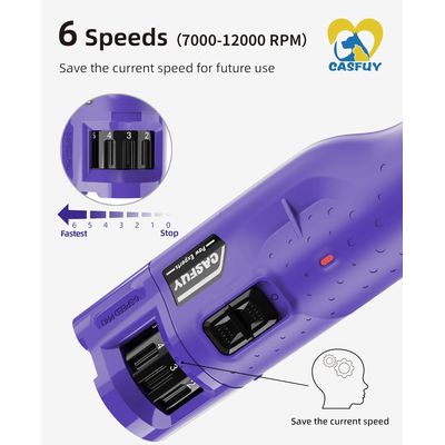 HausPets Lime Ongles Chien 6 Vitesses LED 45dB USB