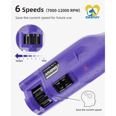 HausPets Lime Ongles Chien 6 Vitesses LED 45dB USB HausPets Lime Ongles Chien 6 Vitesses LED 45dB USB
