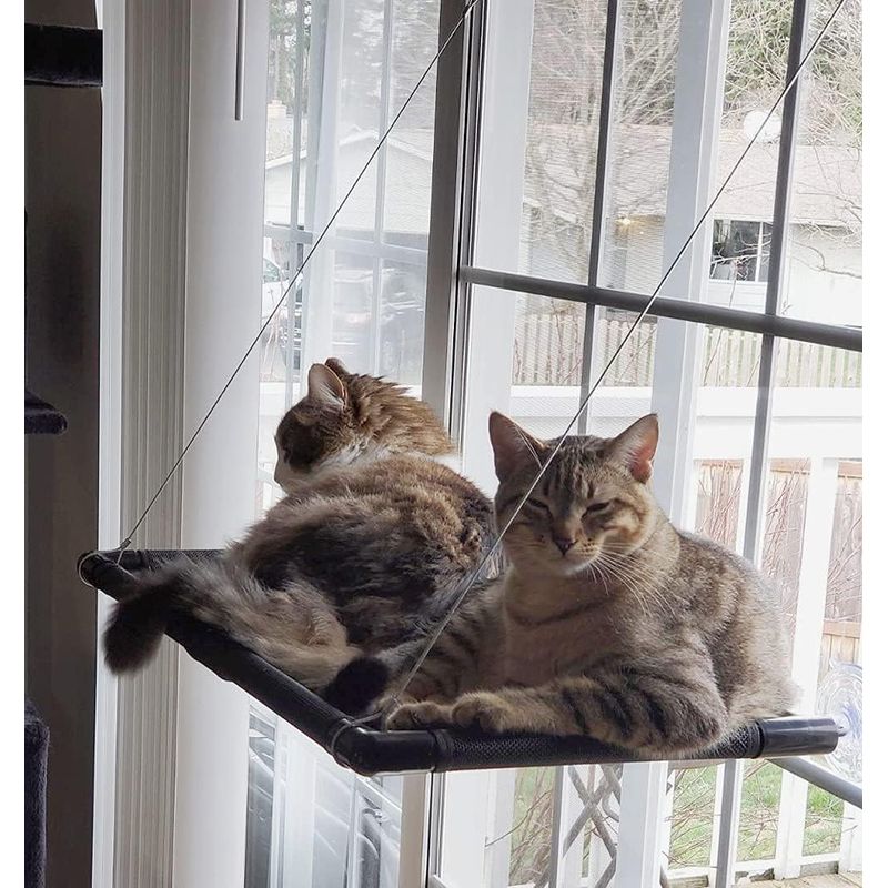 HausPets Hängematte Katze Fenster Saugnäpfe 20kg Schwarz