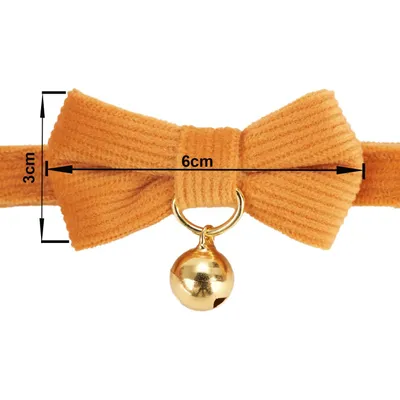 HausPets Katzenhalsband Cord-Samt Orange Fliege