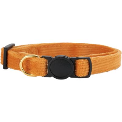 HausPets Collier Chat Velours Côtelé Orange Nœud Papillon