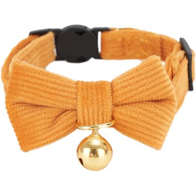 HausPets Katzenhalsband Cord-Samt Orange Fliege