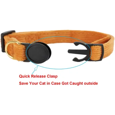 HausPets Katzenhalsband Cord-Samt Orange Fliege
