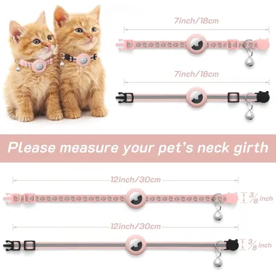 HausPets Collier Chat AirTag Réfléchissant Sécurité Lot de 2
