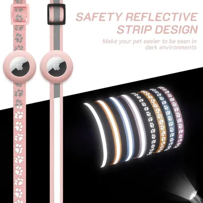 HausPets Katzenhalsband AirTag Reflektierend Sicherheit 2er