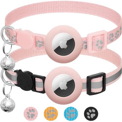 HausPets Katzenhalsband AirTag Reflektierend Sicherheit 2er