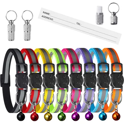 HausPets Collar reflectante de seguridad para gatos, 8 colores