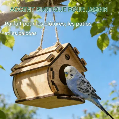 HausPets Casa para pájaros de madera
