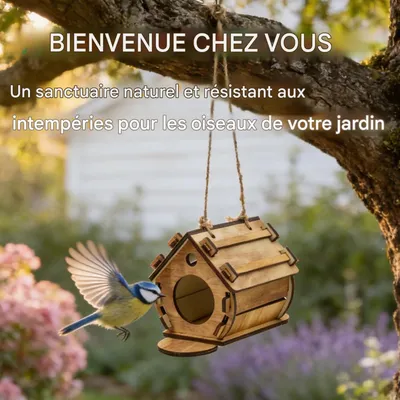 HausPets Casa para pájaros de madera