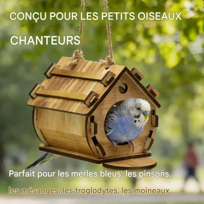 HausPets Casa para pájaros de madera