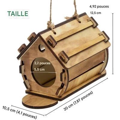 HausPets Casa para pájaros de madera