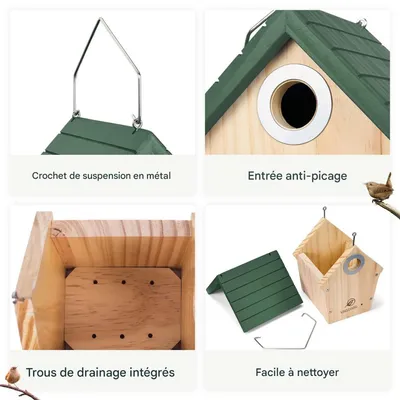 HausPets Casa para pájaros de madera HausPets Casa para pájaros de madera
