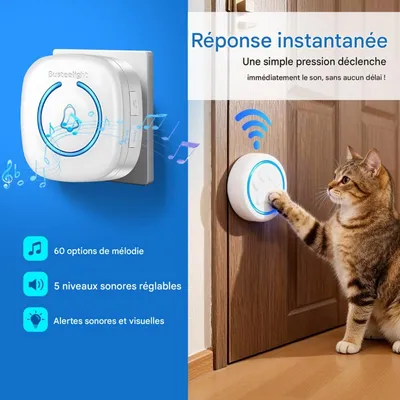 HausPets Drahtlose Touch-Haustier-Türklingel HausPets Drahtlose Touch-Haustier-Türklingel