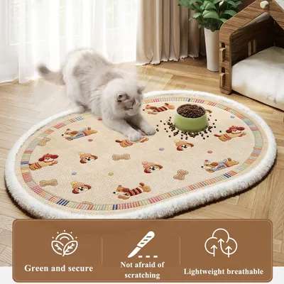 HausPets Plüsch-Futterplatzmatte für Katzen und Hunde