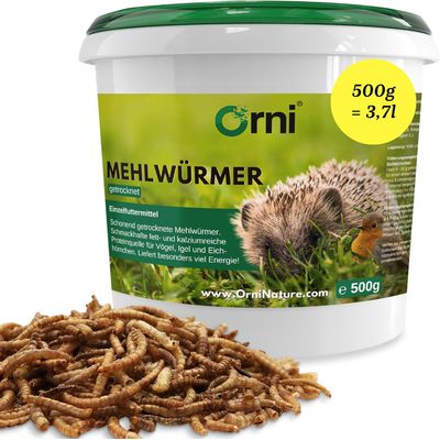 Orni Soldatenfliegenlarven getrocknet - Insektenfutter ohne Zusatzstoffe 0.5kg