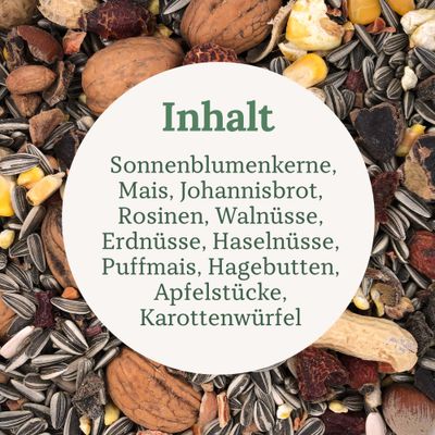 Orni Eichhörnchenfutter Nüsse-Saaten Mischung mit Schale