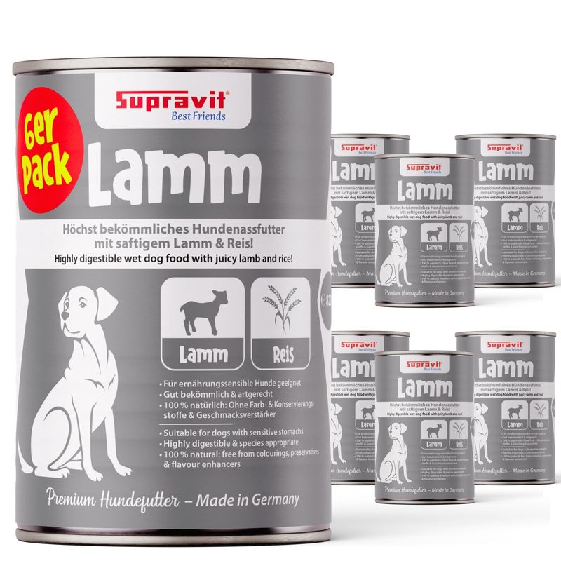 Supravit Hundenassfutter Strauß 6 x 820g