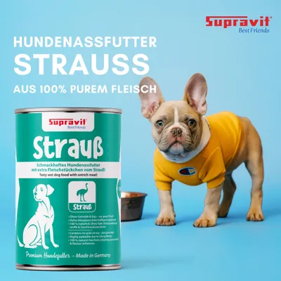 Supravit Hundenassfutter mit Straußenfleisch