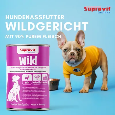 Supravit Hundenassfutter Wild & Rind 6 x 820g Supravit Hundenassfutter Wild & Rind 6 x 820g