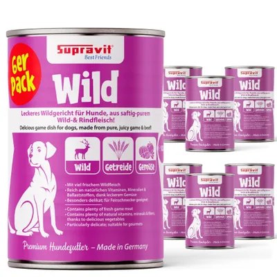 Supravit Hundenassfutter Wild & Rind 6 x 820g Supravit Hundenassfutter Wild & Rind 6 x 820g