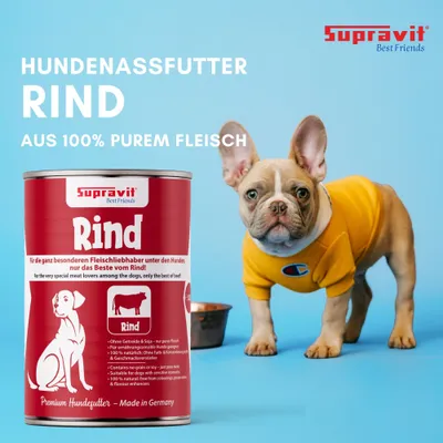 Supravit Hundenassfutter mit Rindfleisch 6 x 820g