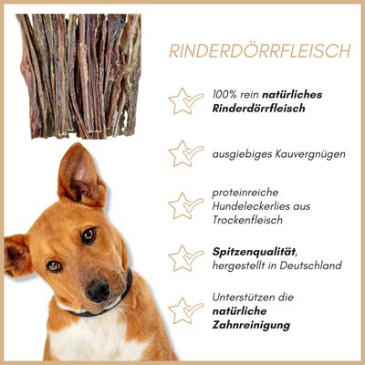 Supravit Rinderdörrfleisch Leckerli natürlicher Kausnack für Hunde