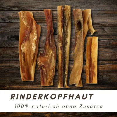 Supravit Rinderkopfhaut Leckerli natürlicher Hunde Kausnack getrocknet Supravit Rinderkopfhaut Leckerli natürlicher Hunde Kausnack getrocknet