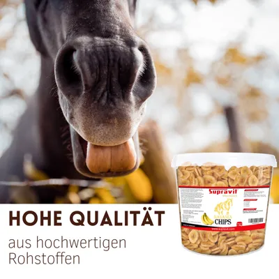 Supravit Bananenchips für Pferde Pferdeleckerlis knusprige Bananenscheiben
