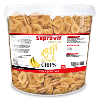 Supravit Bananenchips für Pferde Pferdeleckerlis knusprige Bananenscheiben