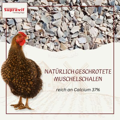 Supravit Kalkgrit für Geflügel - Futterkalk Ergänzungsfutter für Hühner