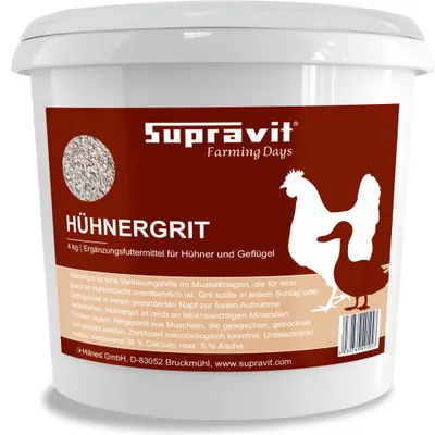 Supravit Kalkgrit für Geflügel - Futterkalk Ergänzungsfutter für Hühner Supravit Kalkgrit für Geflügel - Futterkalk Ergänzungsfutter für Hühner