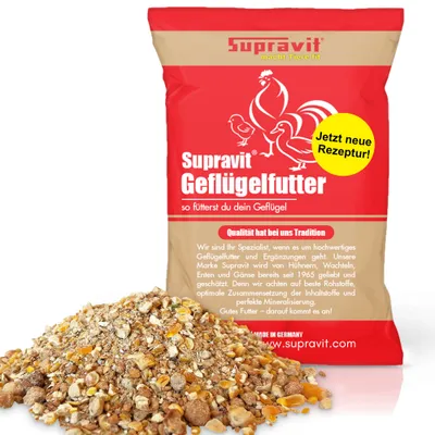 Supravit Legemehl mit Oregano für Hühner GVO - Gentechnik frei Supravit Legemehl mit Oregano für Hühner GVO - Gentechnik frei