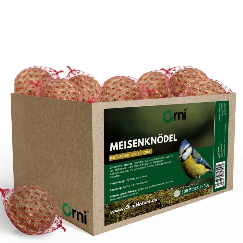 Orni 100 Insektenknödel mit Netz
