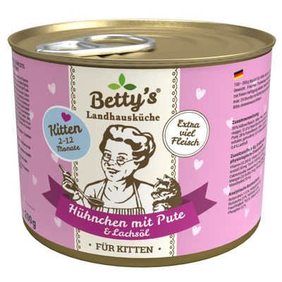 Betty's Landhausküche Kitten Huhn Pute Kitten Huhn & Pute 6 x 200g