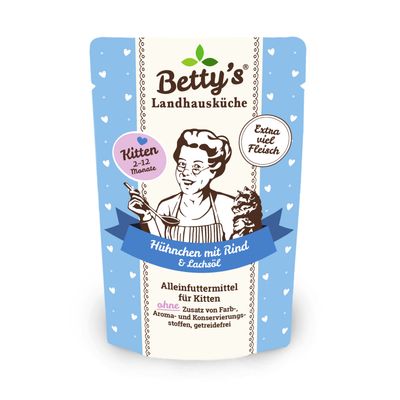 Betty's Landhausküche Kitten Frischebeutel Kitten Huhn Rind