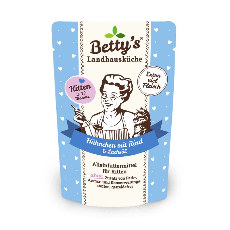 Betty's Landhausküche Kitten Frischebeutel Kitten Huhn Rind