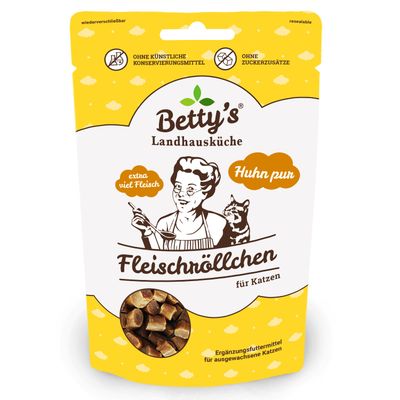 Betty's Landhausküche Katze Fleischröllchen Huhn pur