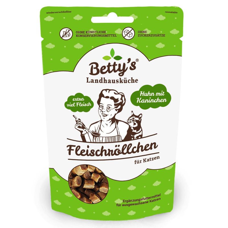 Betty's Landhausküche Katze Fleischröllchen Huhn und Kaninchen
