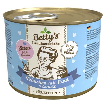 Betty's Landhausküche Kitten Huhn Rind Kitten Huhn & Rind 6 x 200g