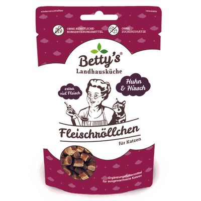 Betty's Landhausküche Katze Fleischröllchen Huhn und Hirsch