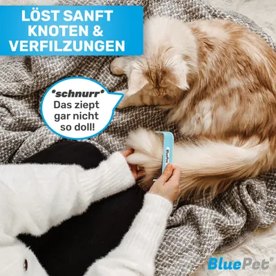BluePet Hundekamm Katzenkamm für Langhaar Hunde & Katzen, Kamm gegen Knoten BluePet Hundekamm Katzenkamm für Langhaar Hunde & Katzen, Kamm gegen Knoten