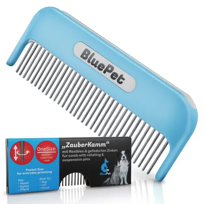 BluePet Hundekamm Katzenkamm für Langhaar Hunde & Katzen, Kamm gegen Knoten BluePet Hundekamm Katzenkamm für Langhaar Hunde & Katzen, Kamm gegen Knoten