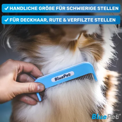 BluePet Hundekamm Katzenkamm für Langhaar Hunde & Katzen, Kamm gegen Knoten BluePet Hundekamm Katzenkamm für Langhaar Hunde & Katzen, Kamm gegen Knoten