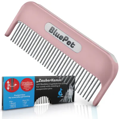 BluePet Hundekamm Katzenkamm für Langhaar Hunde & Katzen, Kamm gegen Knoten BluePet Hundekamm Katzenkamm für Langhaar Hunde & Katzen, Kamm gegen Knoten
