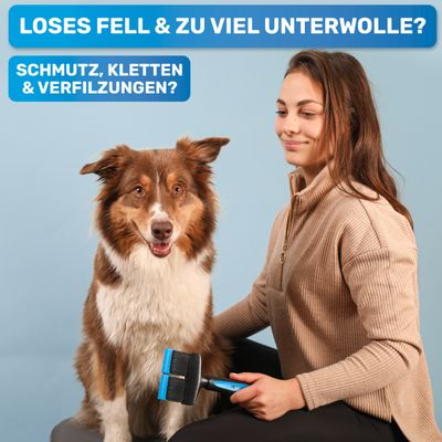 BluePet Zupfbürste Professionelle Hundebürste und Katzenbürste für Langhaar