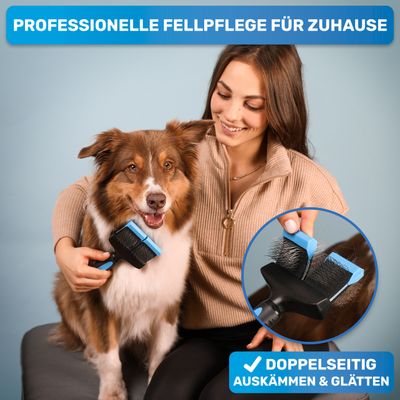 BluePet Zupfbürste Professionelle Hundebürste und Katzenbürste für Langhaar