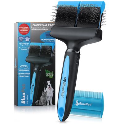 BluePet Zupfbürste Professionelle Hundebürste und Katzenbürste für Langhaar