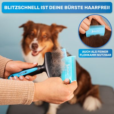 BluePet Zupfbürste Professionelle Hundebürste und Katzenbürste für Langhaar